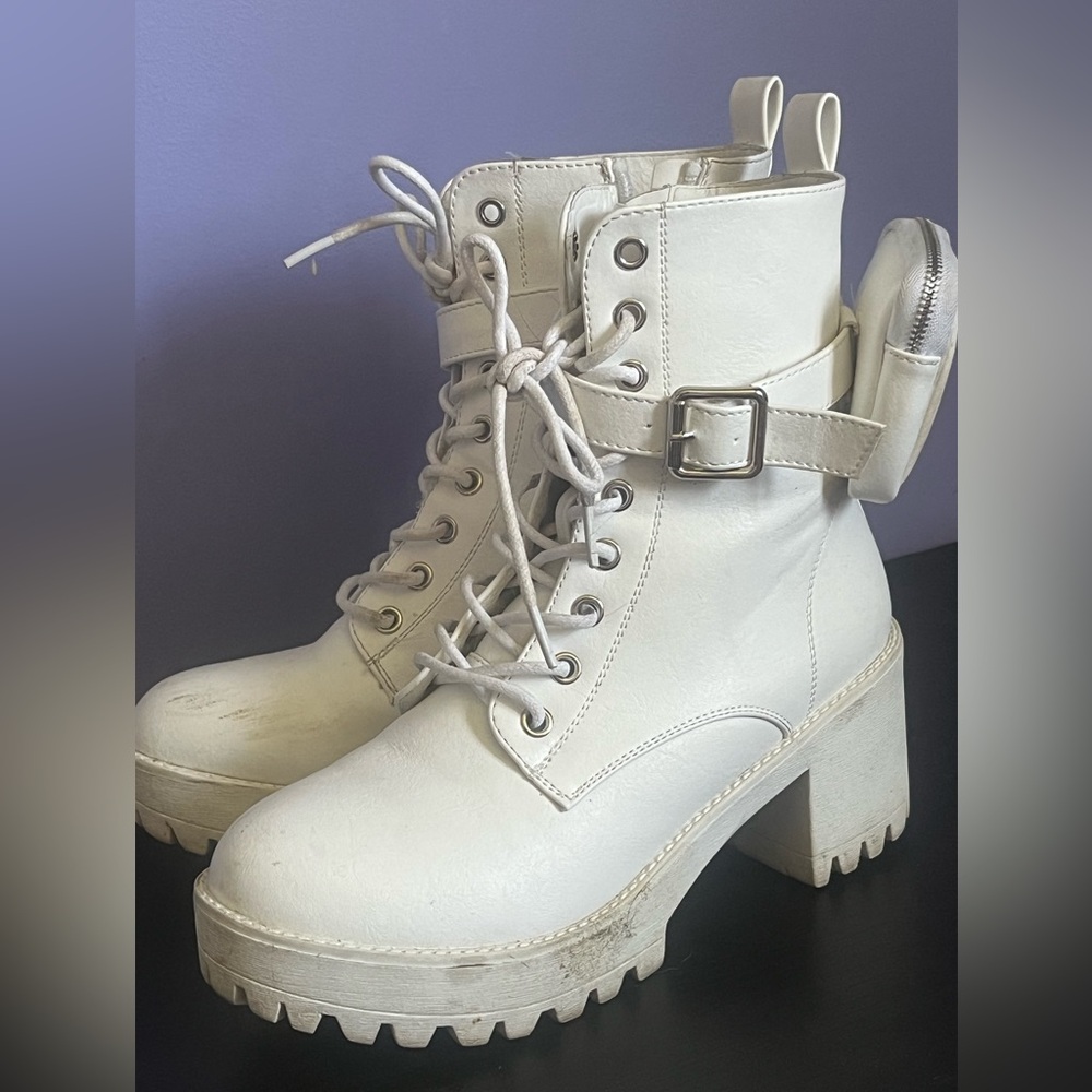 White combat boots!!